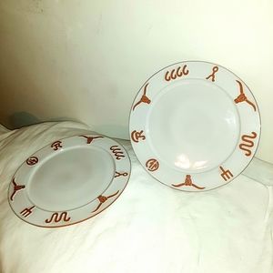 Frankoma Plates UT Bone Longhorn 2 Dinner Plat